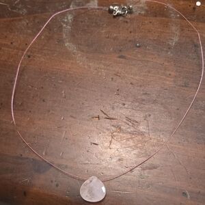 Vintage Dainty Rose Quartz Teardrop Pendant Necklace💫
